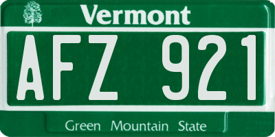 VT license plate AFZ921