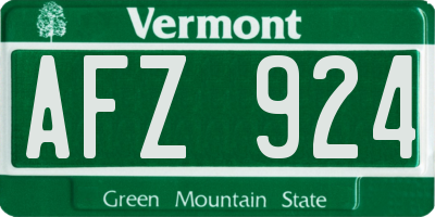 VT license plate AFZ924