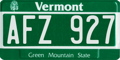 VT license plate AFZ927