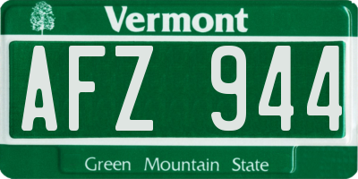 VT license plate AFZ944
