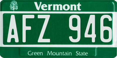 VT license plate AFZ946