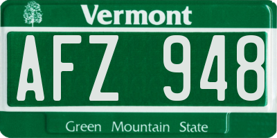 VT license plate AFZ948