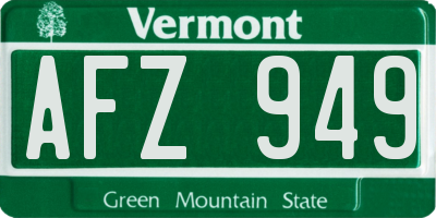 VT license plate AFZ949