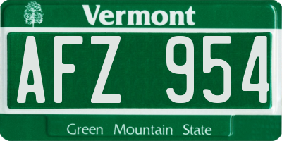 VT license plate AFZ954