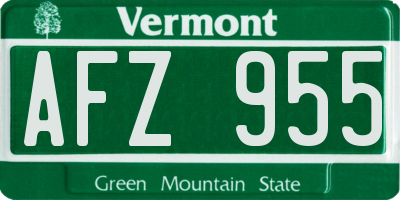 VT license plate AFZ955
