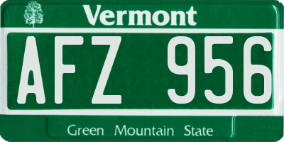 VT license plate AFZ956