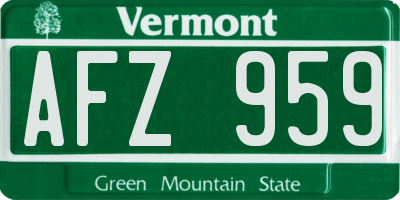 VT license plate AFZ959