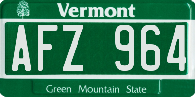 VT license plate AFZ964