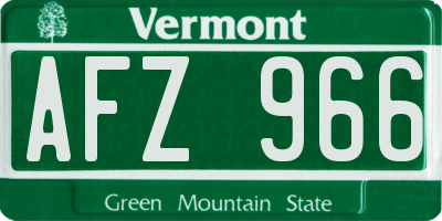 VT license plate AFZ966