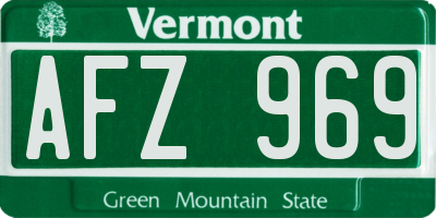 VT license plate AFZ969
