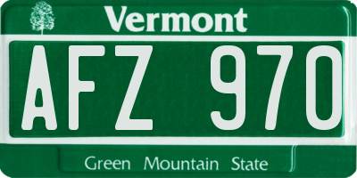 VT license plate AFZ970