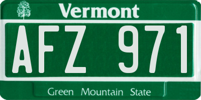VT license plate AFZ971
