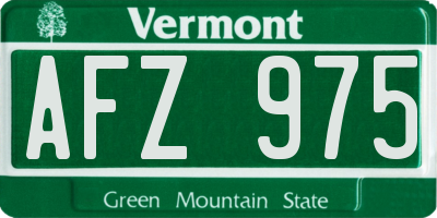 VT license plate AFZ975