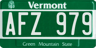 VT license plate AFZ979