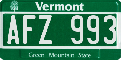 VT license plate AFZ993