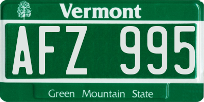 VT license plate AFZ995