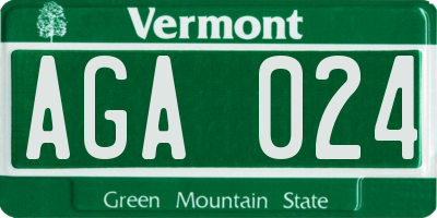 VT license plate AGA024