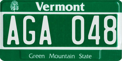 VT license plate AGA048