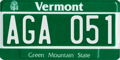 VT license plate AGA051