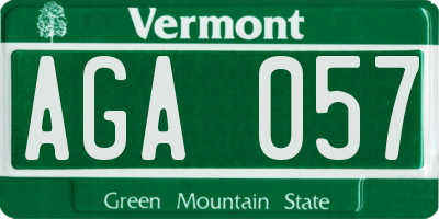 VT license plate AGA057