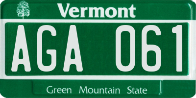 VT license plate AGA061