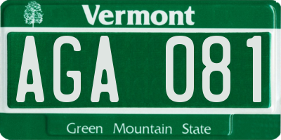VT license plate AGA081