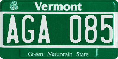 VT license plate AGA085