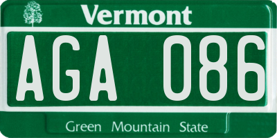 VT license plate AGA086