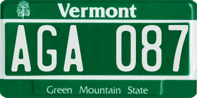 VT license plate AGA087