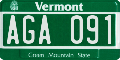 VT license plate AGA091