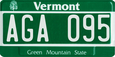 VT license plate AGA095