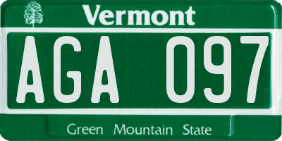 VT license plate AGA097