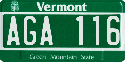 VT license plate AGA116