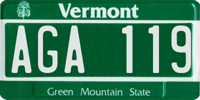 VT license plate AGA119
