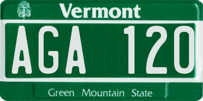 VT license plate AGA120