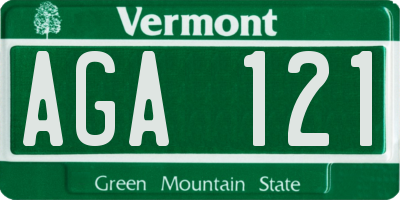 VT license plate AGA121