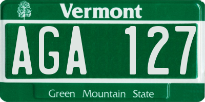 VT license plate AGA127