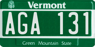 VT license plate AGA131