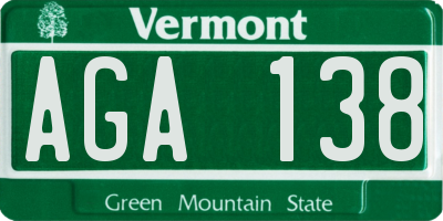 VT license plate AGA138