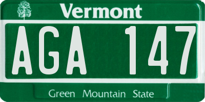 VT license plate AGA147
