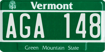 VT license plate AGA148