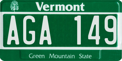 VT license plate AGA149