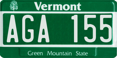VT license plate AGA155