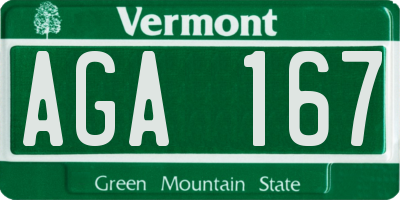 VT license plate AGA167