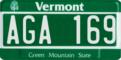 VT license plate AGA169