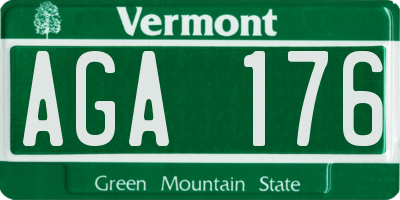 VT license plate AGA176