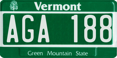 VT license plate AGA188
