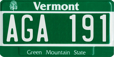 VT license plate AGA191