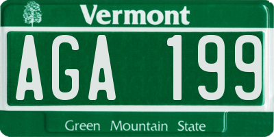VT license plate AGA199