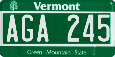 VT license plate AGA245